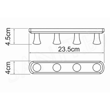 Планка с крючками Wasserkraft K-1074BLACK