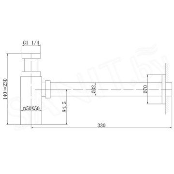 Сифон для умывальника Abber Rechteck AF0031 / AF0031NG