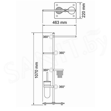 Многофункциональная стойка для туалета Wasserkraft K-1248