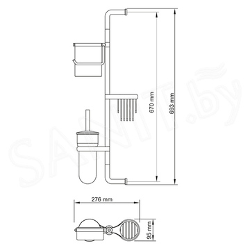 Многофункциональная стойка для туалета Wasserkraft K-1438