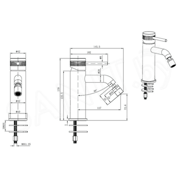 Смеситель для биде Allen Brau Priority 3.0 5.31A04-MG с донным клапаном