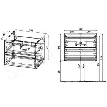 Тумба под умывальник Vincea Luka 600 / 800 / 1000 T.Oak