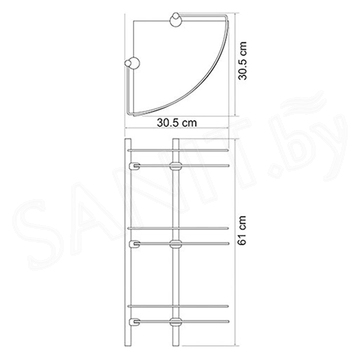 Полка Wasserkraft K-3133BLACK тройная