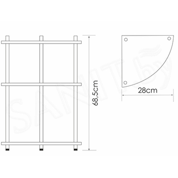 Полка Wasserkraft K-4133 тройная