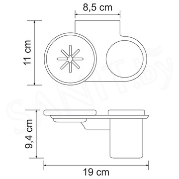 Стакан Wasserkraft Kammel K-8326 с мыльницей