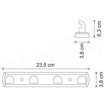 Планка с крючками Wasserkraft Kammel K-8374