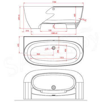 Ванна из искусственного камня Astra-form Атрия Solid пристеночная белая