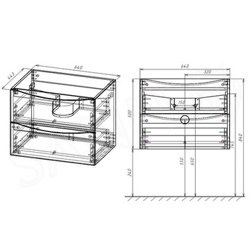 Тумба под умывальник Vincea Mia 650 / 750 / 800 / 900 V.Oak