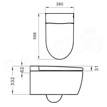 Умный подвесной унитаз Brunnen WAL BW-2401 с функцией биде