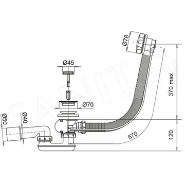 Сифон для ванны Whitecross SPWC60BL