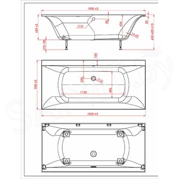 Ванна из искусственного камня Astra-form Геркулес Solid