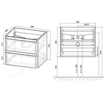 Тумба под умывальник Vincea Vico 600 / 800 / 1000  G.White