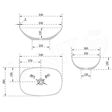 Умывальник Vincea Solid Surface VBS-6T12MW