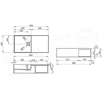 Умывальник Vincea Solid Surface VWB-6S180MW / VWB-6S112MW