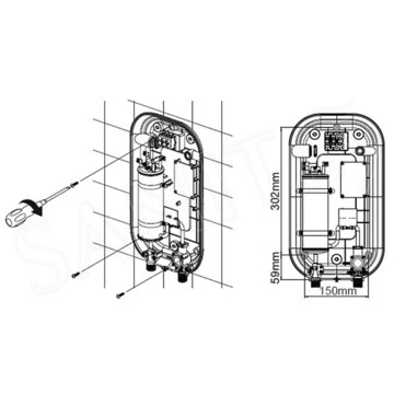 Проточный водонагреватель Thermex Hudson 7000 / 8500