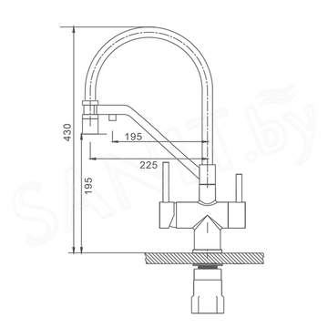 Смеситель для кухонной мойки Splenka S70.62.05 с подключением к фильтру воды