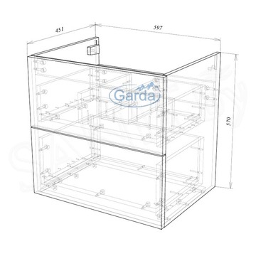 Тумба под умывальник Garda Grado58н 60 / 70 / 80 / 90 / 100