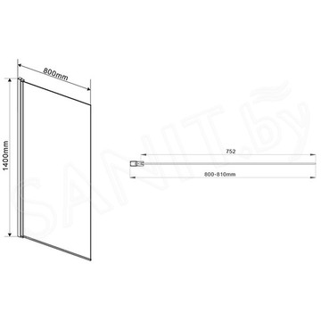 Душевая шторка на ванну Vincea VSB-11800CL