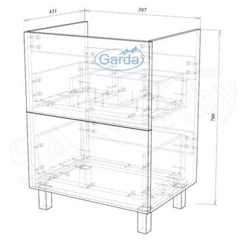 Тумба под умывальник Garda Grado58 60 / 70 / 80 / 90 / 100