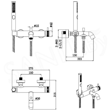 Смеситель для ванны Allen Brau Priority 5.31D10-00 / 5.31D10-BN