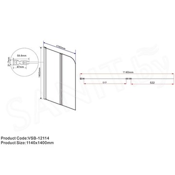 Душевая шторка на ванну Vincea VSB-12114CLB