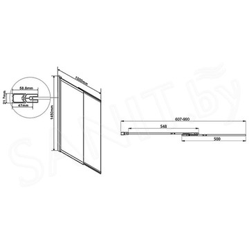 Душевая шторка на ванну Vincea VSB-1E100CG