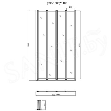 Душевая шторка на ванну Vincea VSB-31100CL