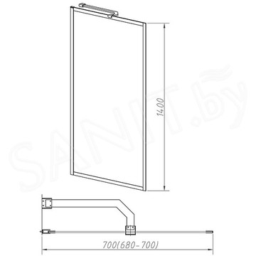 Душевая шторка на ванну Vincea VSB-41700CL