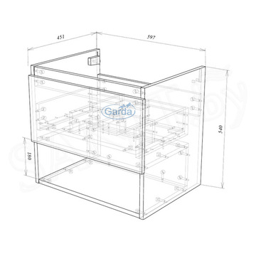 Тумба под умывальник Garda Sorento63н_600
