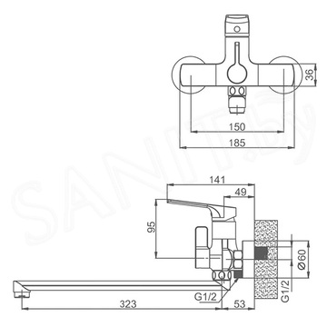 Смеситель для ванны Splenka S30.22.06