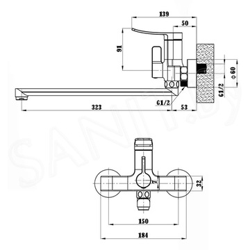 Смеситель для ванны Splenka S31.22