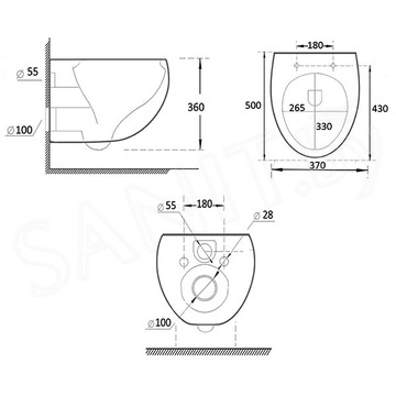 Комплект инсталляции Asten Readle Zentralmodul AR0501 с кнопкой и унитазом Roxen EGG 530170-01