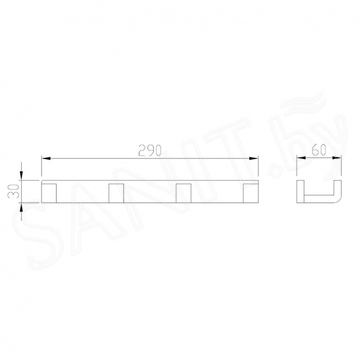 Планка с крючками Abber Westen AA1751B / AA1752B