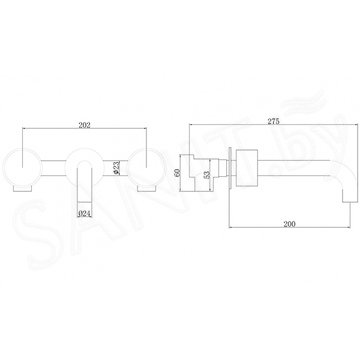 Смеситель встраиваемый Abber Wasser Kreis AF81122G /  AF81122RG / AF81122MRG для умывальника