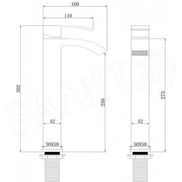 Смеситель для умывальника Abber Wasserfall AF8611G