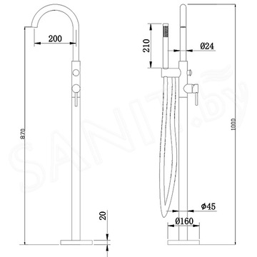 Смеситель для ванны Abber Wasser Kreis AF8115 напольный