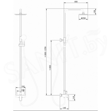 Душевая стойка Abber Weiss Insel AF8020FW