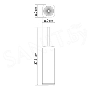 Ершик для унитаза Wasserkraft K-1117NICKEL