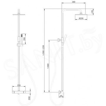 Душевая стойка Abber Wasser Kreis AF8160 с термостатом