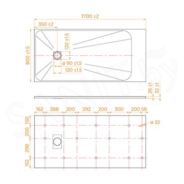 Душевой поддон RGW TSS-W 170