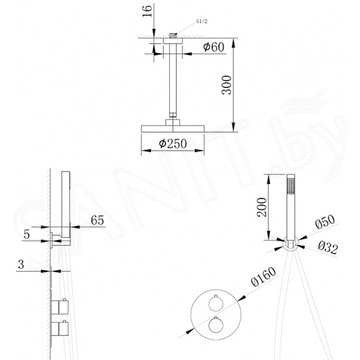 Душевая система Abber Wasser Kreis AF8121 встраиваемая