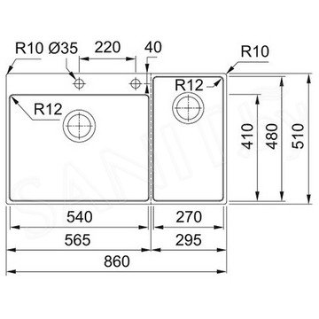 Кухонная мойка Franke Box Center BWX 220-54-27