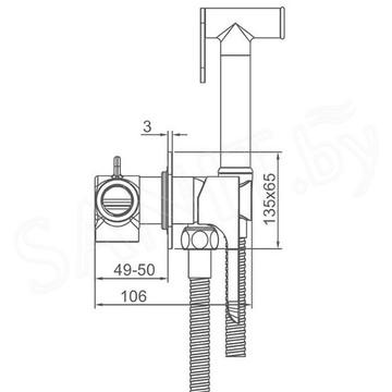 Смеситель встраиваемый Gappo G7248-32 с гигиеническим душем