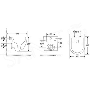 Комплект инсталляции Asten Readle Zentralmodul AR0501 с кнопкой и унитазом Berges Okus Rimless 081127