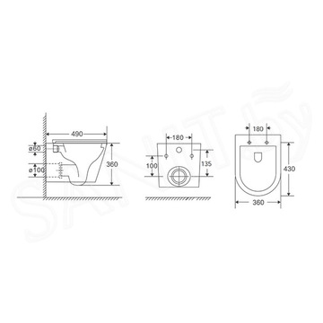 Комплект инсталляции Asten Readle Zentralmodul AR0501 с кнопкой и унитазом Berges Vita Rimless 082255