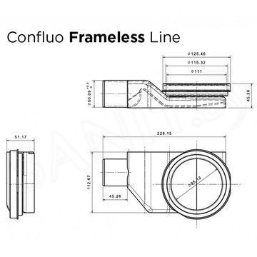 Душевой трап Pestan Confluo Frameless Line 2 в 1 двусторонний под плитку