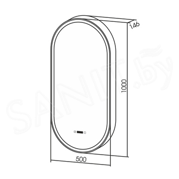 Шкаф-зеркало Abber Kontur AG6339SWHB