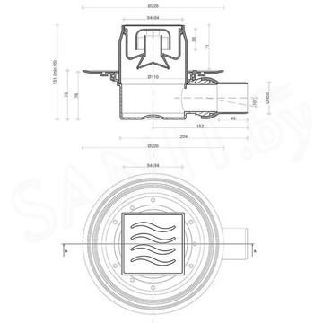 Душевой трап Pestan Confluo Dry 1 Mask