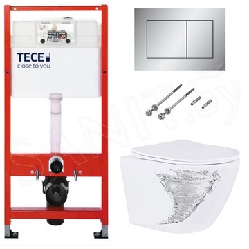 Система инсталляции для унитаза TECEbase kit 9400401 с кнопкой Tecenow 9240402 и унитазом Roxen Antares Tornado 530205-01