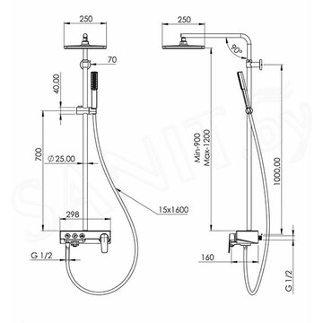 Душевая стойка Teska Niagara NG3501S